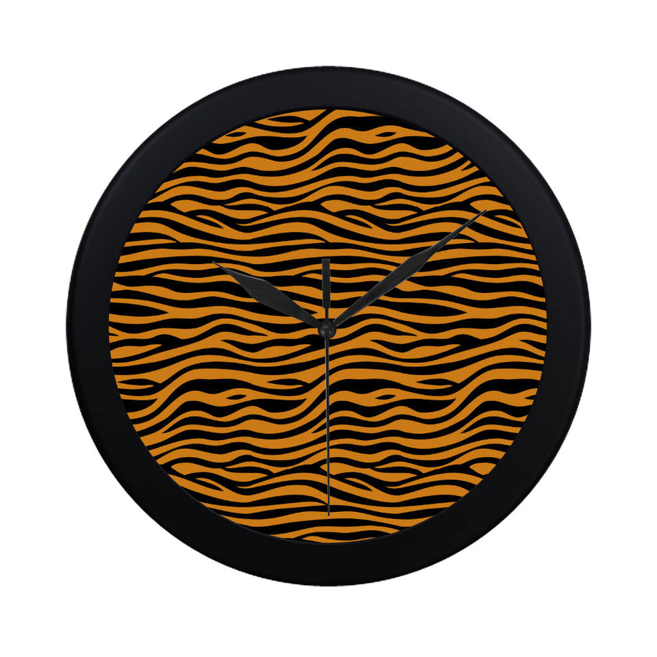 Bengal tigers skin print pattern background Elegant Black Wall Clock