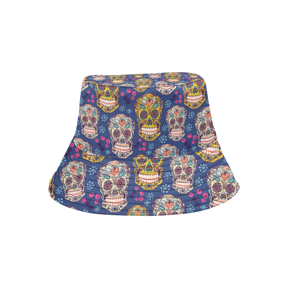Sugar skull flower pattern Unisex Bucket Hat