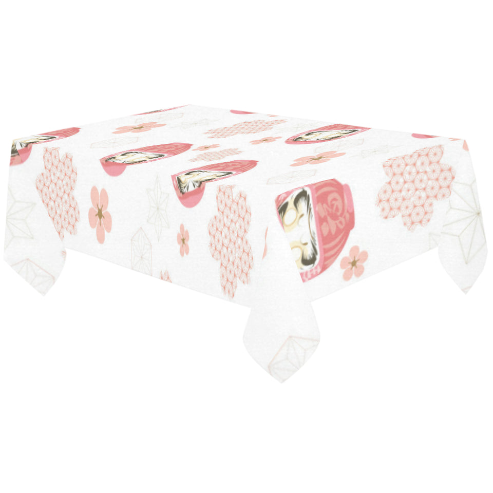 Daruma japanese wooden doll cherry blossom flower Tablecloth