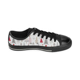 Cute Christmas tree pattern Men's Low Top Canvas Shoes Black