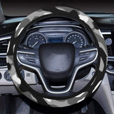 Black white camouflage pattern Car Steering Wheel Cover