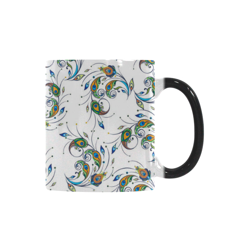 Peacock feather pattern Morphing Mug Heat Changing Mug