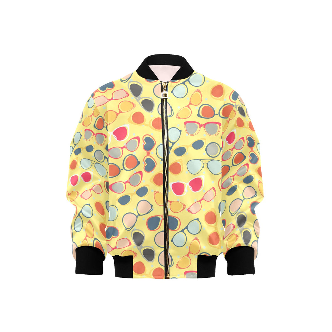 Sun Glasses Pattern Print Design 05 Kids' Boys' Girls' Bomber Jacket