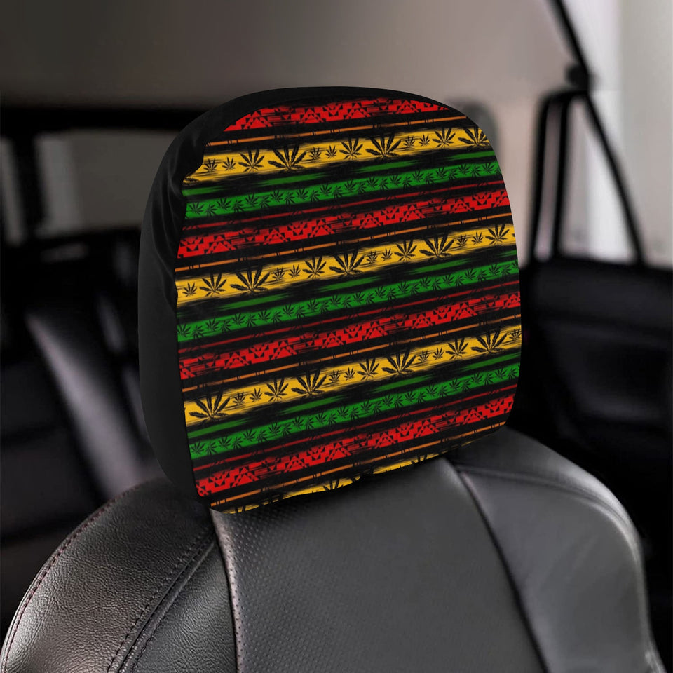 Canabis Marijuana Weed Pattern Print Design 04 Car Headrest Cover