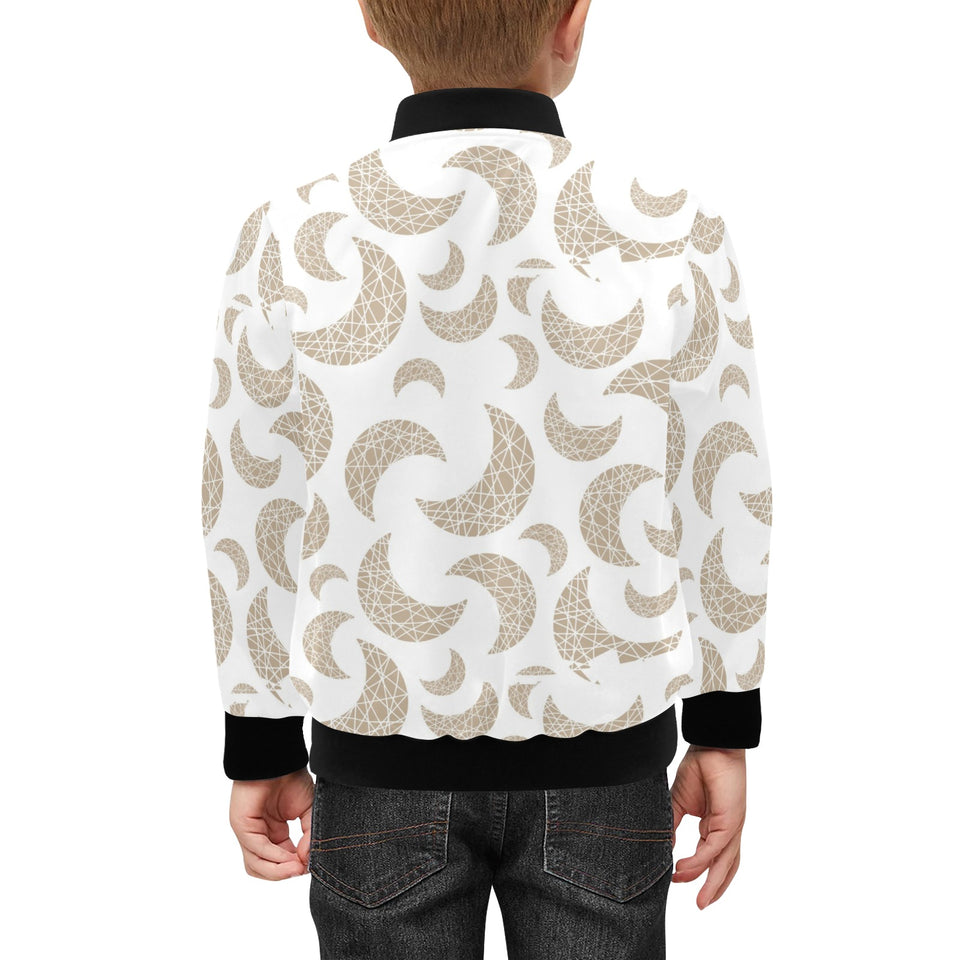 Cool gold moon abstract pattern Kids' Boys' Girls' Bomber Jacket