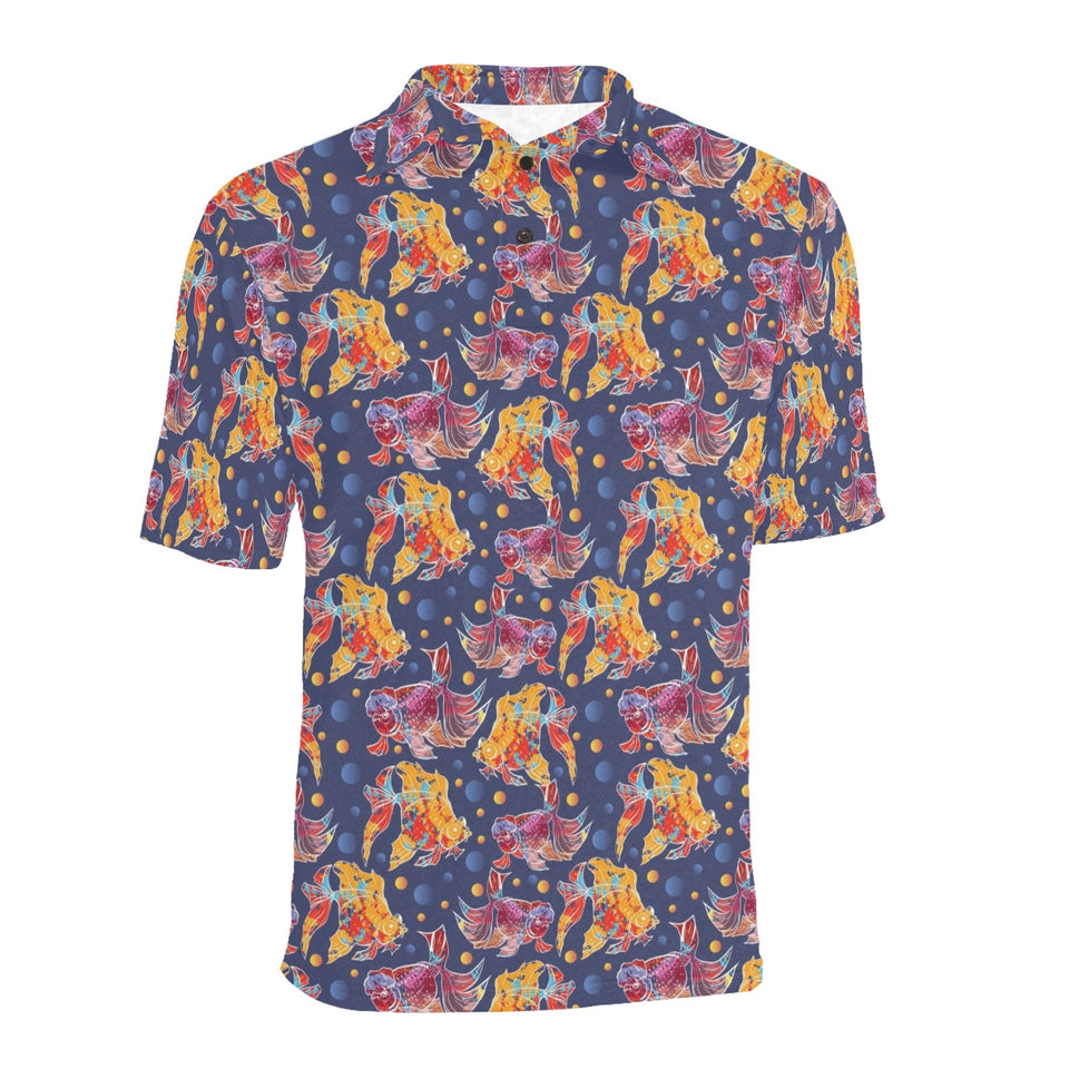 Goldfish Pattern Print Design 05 Men's All Over Print Polo Shirt