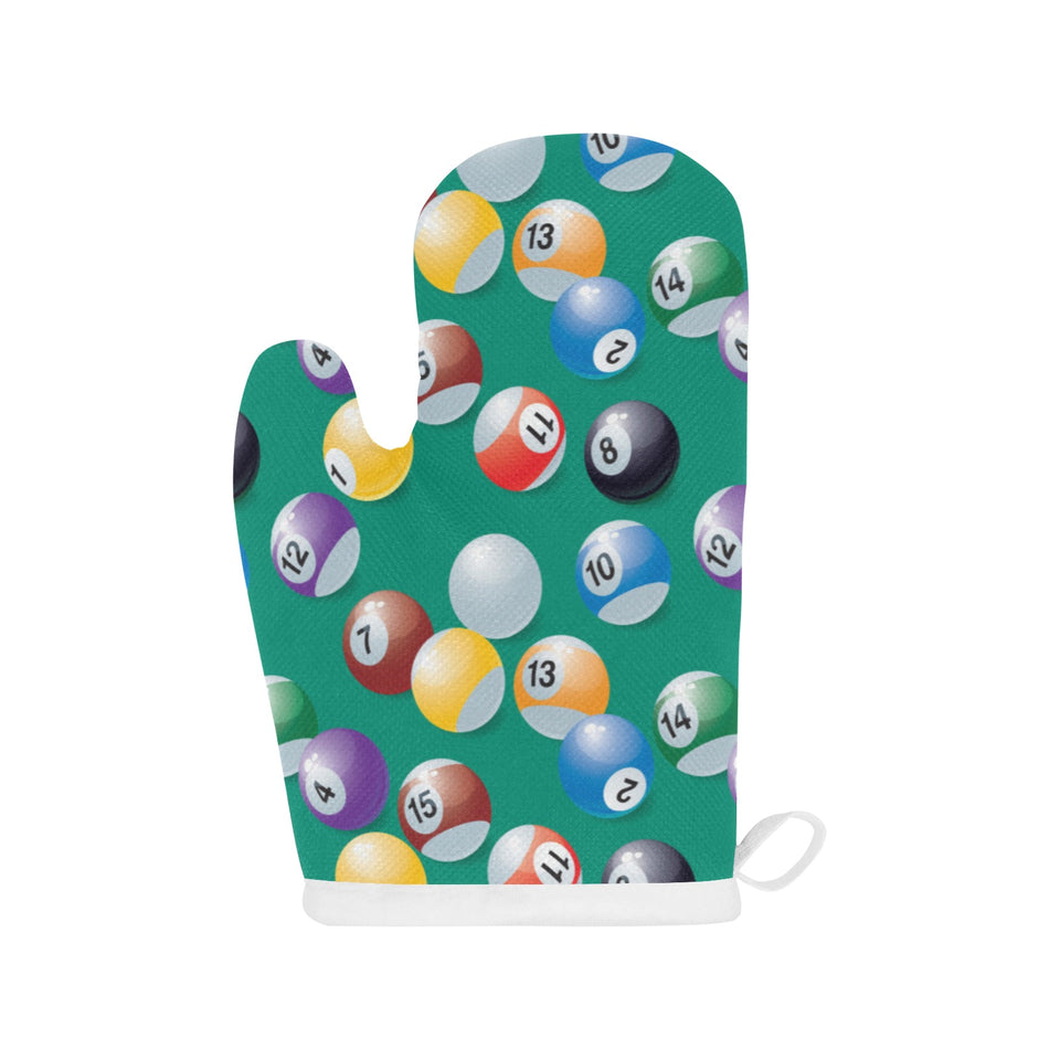 Billiard Ball Pattern Print Design 01 Heat Resistant Oven Mitts