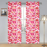 Lips Pattern Print Design 01 Gauze Curtain