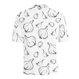 Garlic pattern black white Men's All Over Print Polo Shirt