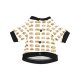 Hamburger Pattern Print Design 02 All Over Print Pet Dog Round Neck Fuzzy Shirt