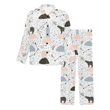 Polar bears star poka dot pattern Men's Long Pajama Set