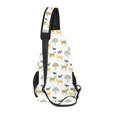 Silhouettes of goat and tree pattern All Over Print Chest Bag