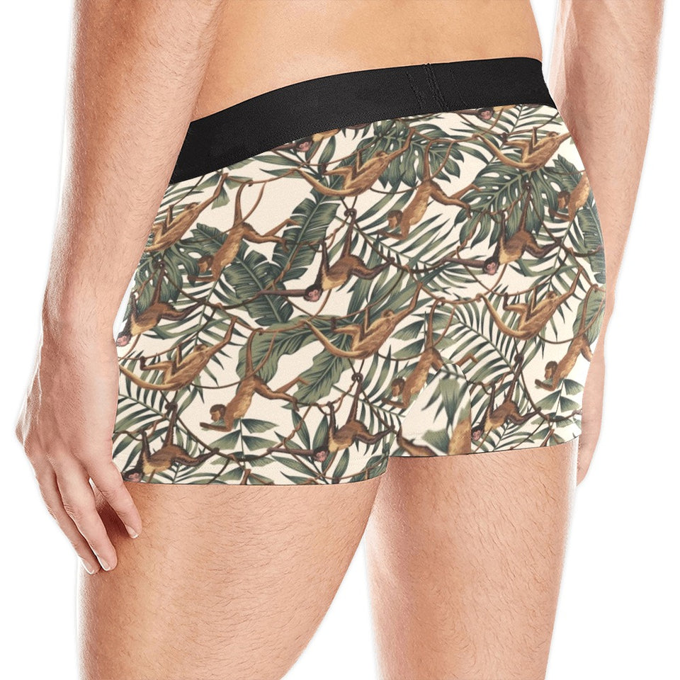 Monkey tropical leaves background Men's All Over Print Boxer Briefs Men's Underwear