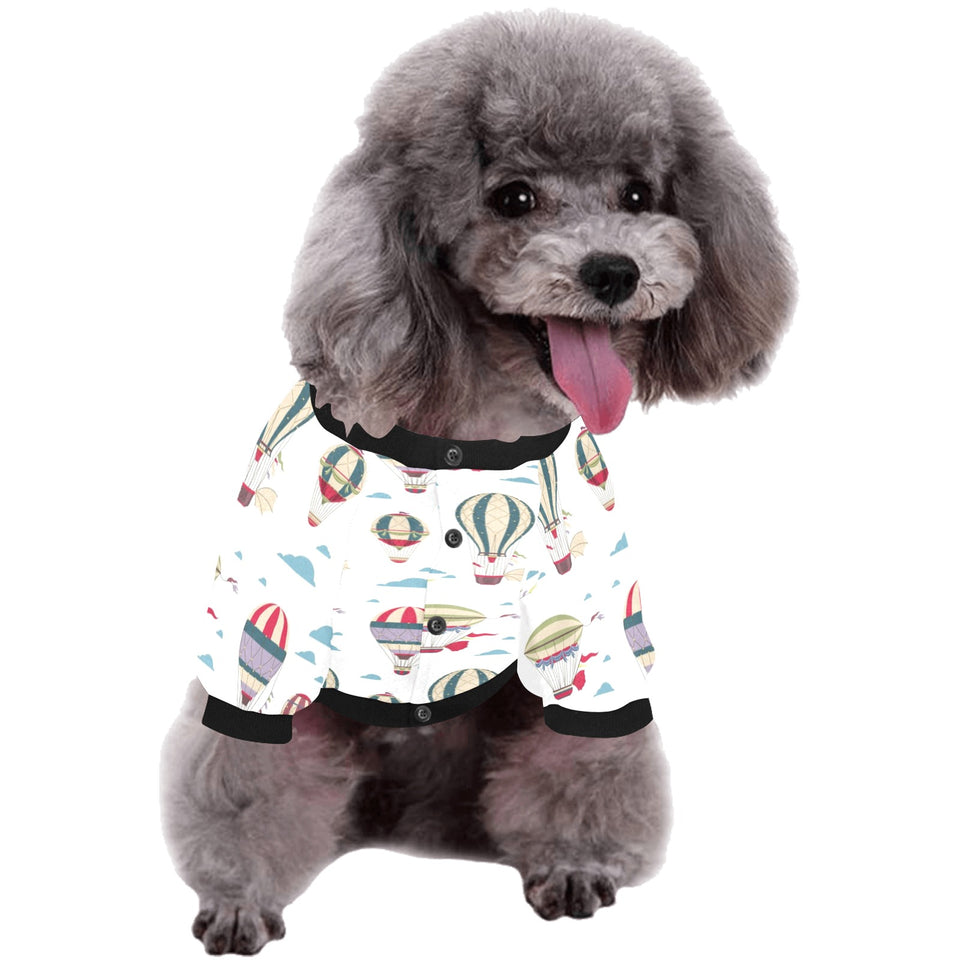 Hot air balloon pattern All Over Print Pet Dog Round Neck Fuzzy Shirt