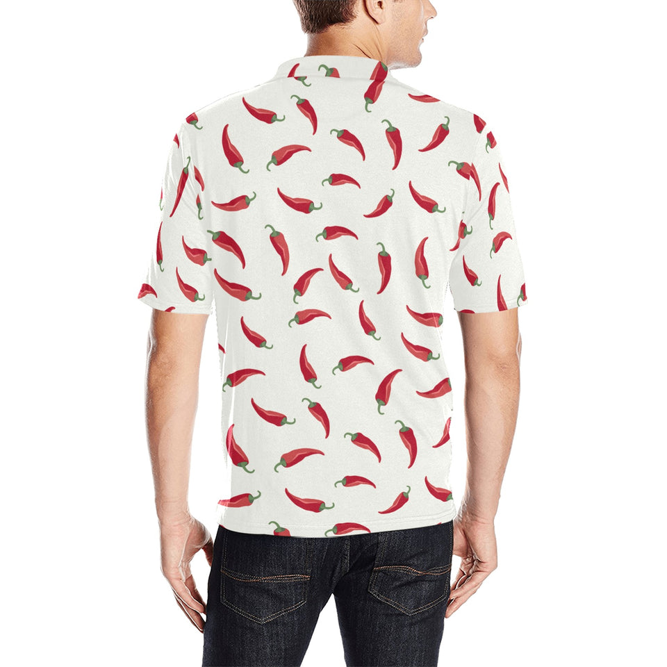 Chili peppers pattern Men's All Over Print Polo Shirt