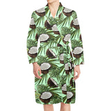 Coconut Pattern Print Design 02 Men's Long Sleeve Belted Night Robe