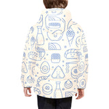 Cute sushi icon pattern Kids' Boys' Girls' Padded Hooded Jacket
