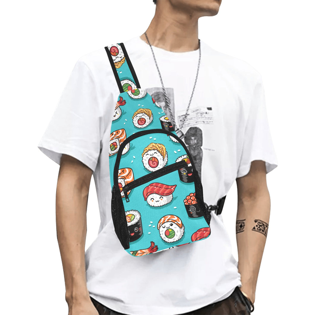Cute sushi pattern All Over Print Chest Bag