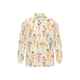 Ice cream cone pattern Men's Long Sleeve Polo Shirt