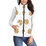Sketch style cookie pattern Women's Padded Vest