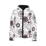 Classic vintage clock pattern Kids' Boys' Girls' Padded Hooded Jacket