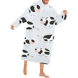Cute cows pattern Blanket Robe with Sleeves