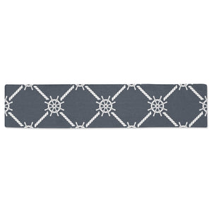 nautical steering wheel rope pattern Table Runner