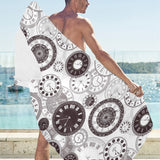 Classic vintage clock pattern Beach Towel