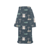 windmill tree pattern Blanket Robe with Sleeves