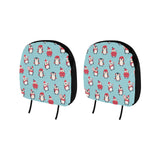 Cute penguin christmas design pattern Car Headrest Cover