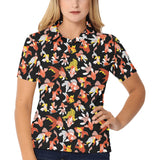 Goldfish Pattern Print Design 03 Women's All Over Print Polo Shirt