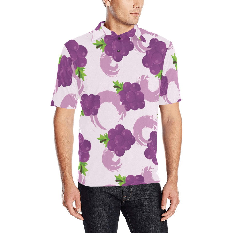 Cute Grape pattern Men's All Over Print Polo Shirt