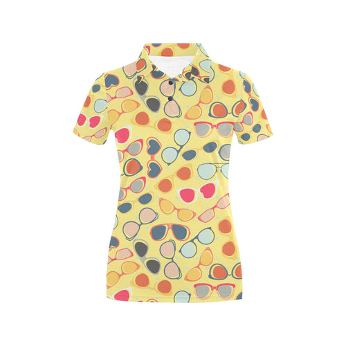 Sun Glasses Pattern Print Design 05 Women's All Over Print Polo Shirt