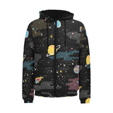 space pattern Men's Padded Hooded Jacket