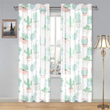 Pastel color cactus pattern Gauze Curtain