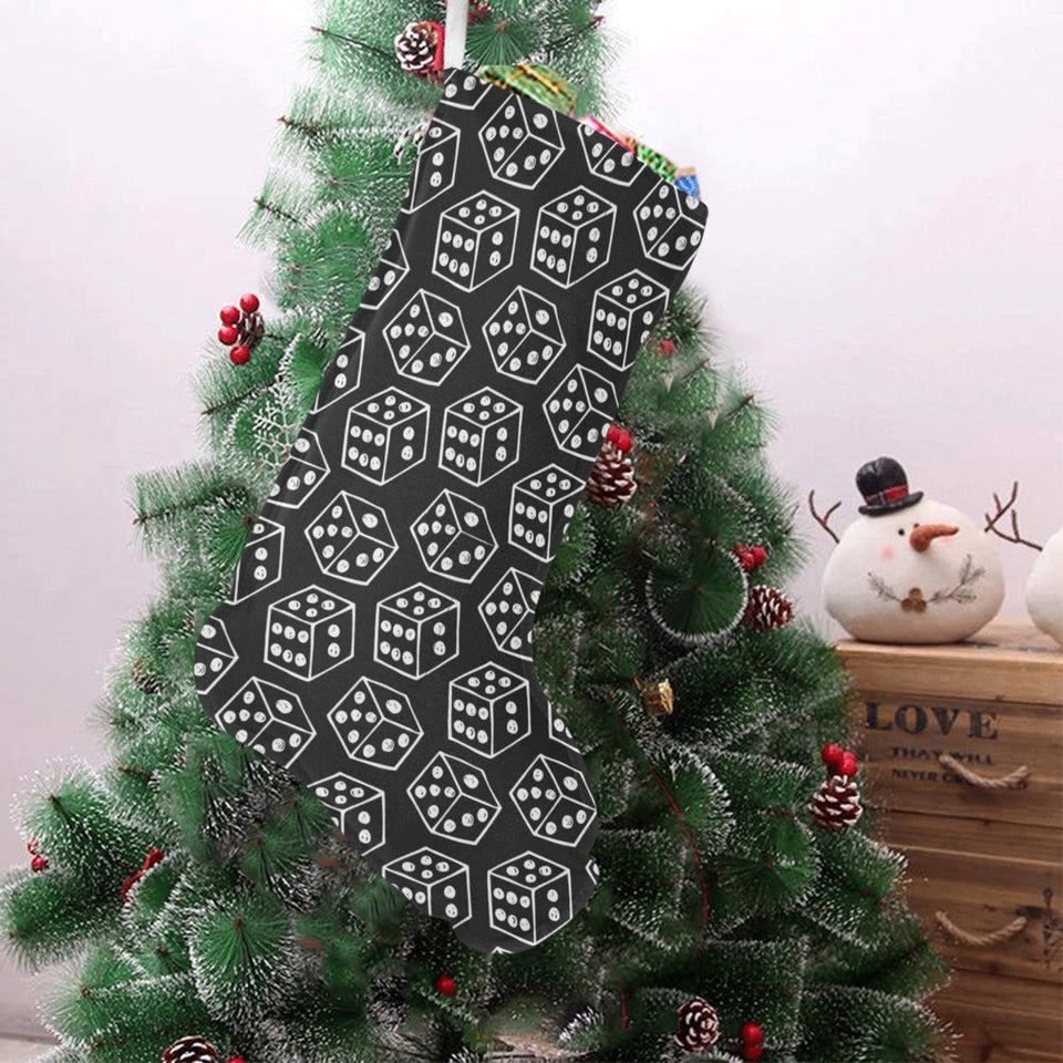 Dice Pattern Print Design 01 Christmas Stocking