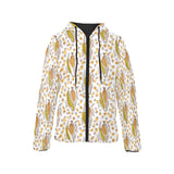 Corn Pattern Print Design 02 Women's Padded Hooded Jacket