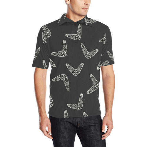 Hand drawn boomerang Australian aboriginal ornamen Men's All Over Print Polo Shirt