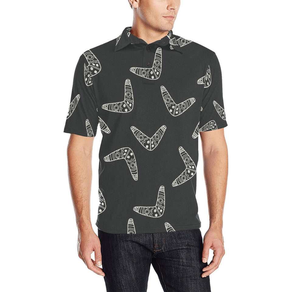 Hand drawn boomerang Australian aboriginal ornamen Men's All Over Print Polo Shirt