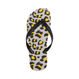 Gray Leopard print pattern Unisex Flip Flops