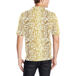 Rose Pattern Print Design 05 Men's All Over Print Polo Shirt