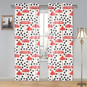 Red mushroom dot pattern Gauze Curtain