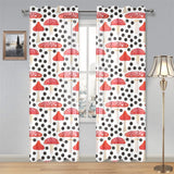 Red mushroom dot pattern Gauze Curtain