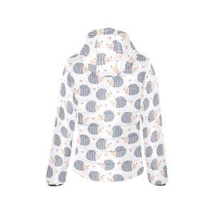 Hedgehog Pattern Print Design 04 Women's Padded Hooded Jacket