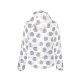 Hedgehog Pattern Print Design 04 Women's Padded Hooded Jacket