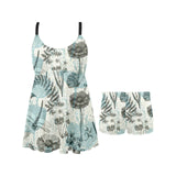 Dragonfly Butterfly Plants insect flower vintage s Chest Sexy Pleated Two Piece Swim Dress