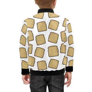 Bread Toast Pattern Print Design 03 Kids' Boys' Girls' Bomber Jacket