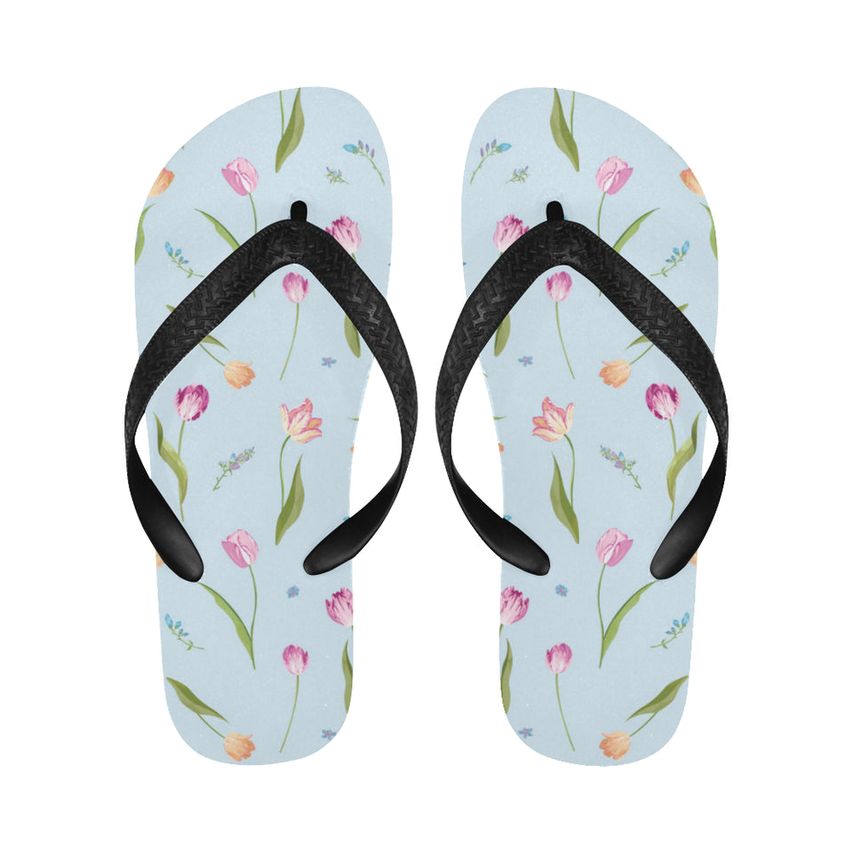 Watercolor Tulips pattern Unisex Flip Flops