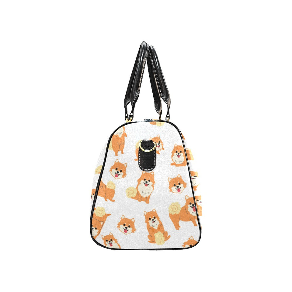 Brown pomeranian pattern Travel Bag