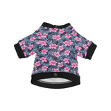 Hibiscus Pattern Print Design 05 All Over Print Pet Dog Round Neck Fuzzy Shirt